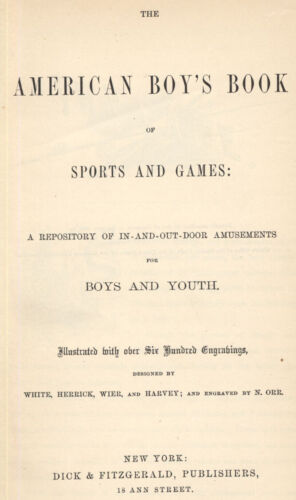 American Boy's Book 1864 first-ever color illustration showing baseball - Imagen 6 de 6