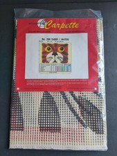 Vintage New Old Stock Latch Hook Printed Rug Canvas Bouquet Carpette