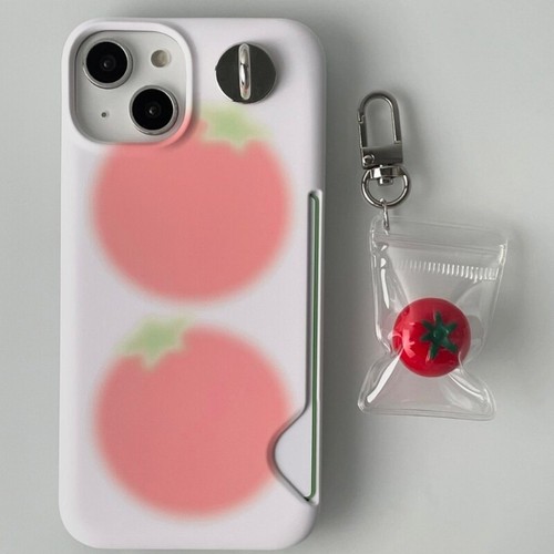 Fashionable Tomato Shaped Phone Pendant Keychain Charm for Girls and Women - Zdjęcie 7 z 8