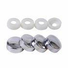4 Chrome License Plate Tag Mounting Holder Frame Shield Screw Cap Covers New