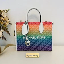 Michael Kors Mirella Small Ombré Signature Logo Crossbody Bag Rainbow