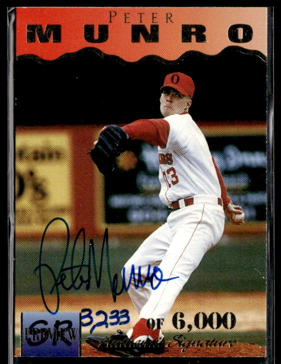 1996 Signature Rookies Preview #25 Peter Munro Autographs #/6000