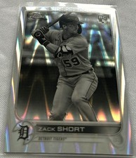 2022 Topps Chrome Baseball Zack Short Detroit Tigers RayWave Refractor Rookie