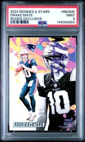 2024 PANINI ROOKIES & STARS ROOKIE EXCLUSIVE #REDME DRAKE MAYE RC PSA 9