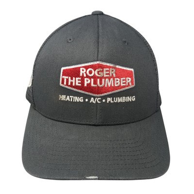 Roger The Plumber Snapback Trucker Hat Gray One Size Mesh Back Flexfit