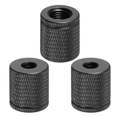 3 Pcs Aluminum Alloy 1/4''-20 Female to M10X1 Female Tripod Screw Adapter, Black