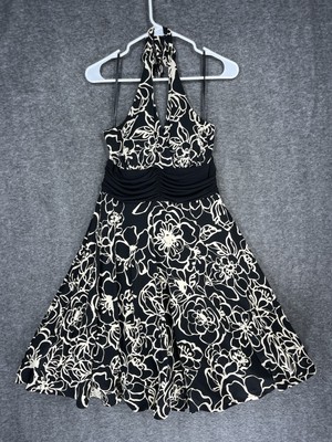 Y2K En Focus Studio Petite Halter Dress 8P Black Cream Floral Rockalbilly | eBay Y2K En Focus Studio Petite Halter Dress 8P Black Cream Floral Rockalbilly | eBay