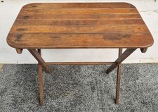 Vintage Rectangle Wooden Folding Garden Side Table Portable Camping Patio