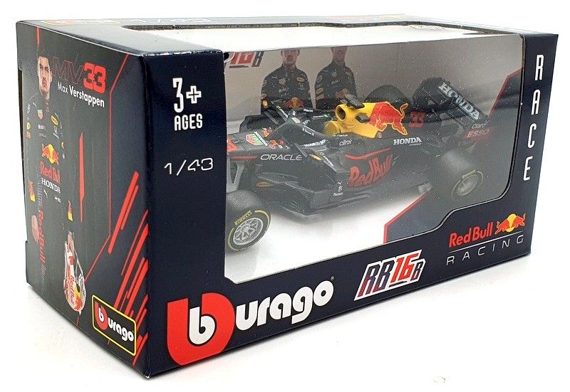 Burago 1/43 Scale Diecast #18 38055 - Red Bull Racing RB16B #33 M.Verstappen