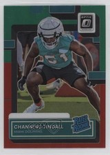 2022 Donruss Rated Rookie Optic Preview Red & Green Prizm Channing Tindall 19pj