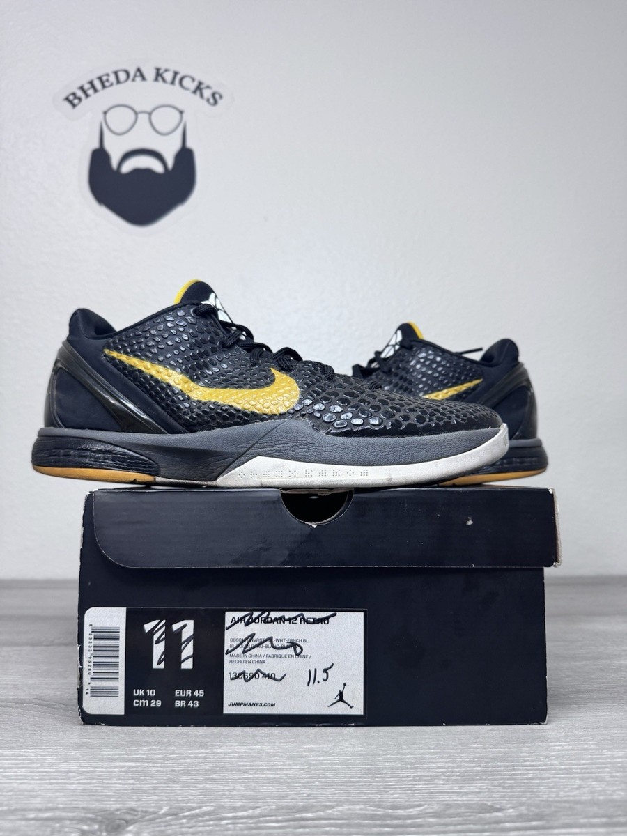 Size 11.5 - Nike Zoom Kobe VI 6 Black Del Sol 429659-002 Yellow
