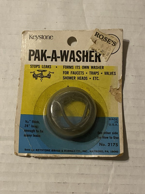 Pak- A - Washer Keystone stops leaks VTG USA made sealed 