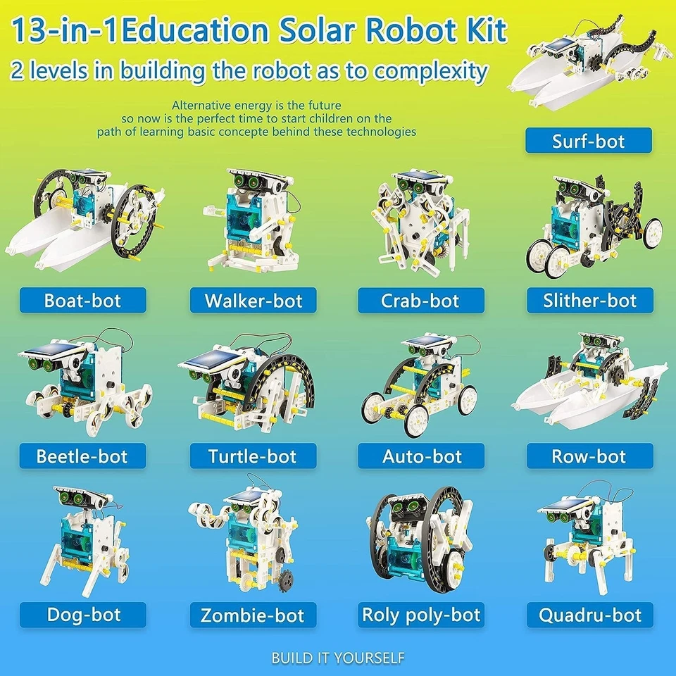 13-in-1 Solar Power Robots Creation Toy Age 3+ Educational Experiment DIY Robot - Image 3 of 4