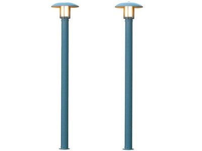 2er-Set Außenstehleuchte, Gartenlaterne Alu silber, Glas opal, E27, Konstsmide