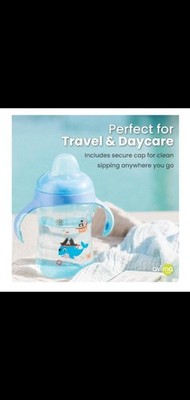 Avima Baby Blue Sippy Cup Soft Silicone Spout Ergonomic Handles Travel Cap
