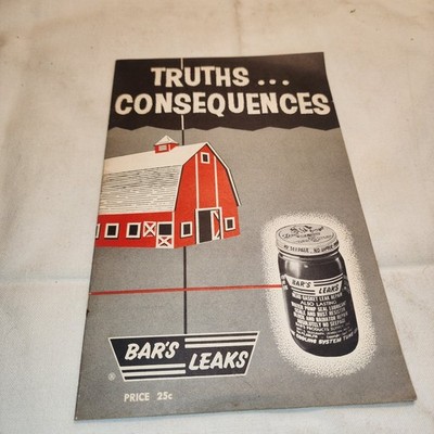RARE HARD TO FIND Vintage 1950s Truths Consequences Bar's Leaks Booklet/Pamphelt
