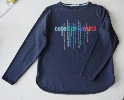 CECIL Sweatshirt Gr. S 36 38, Farbe: dunkelblau mit Glitzer-Aufdruck - gepflegt