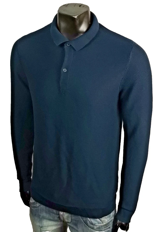 EDLER SELECTED HOMME HERREN POLO PULLOVER VINTAGE KNIT MERINO DESIGNER POLO 50 M - Bild 2 von 4