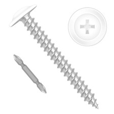 100 PCS 8x1-1/2 Inch Truss Head Self Tapping Wood Screws White Head Full