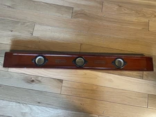 Vintage Stanley No. 324-24" Cherry Bubble Level Carpentry Collectible Tool USA