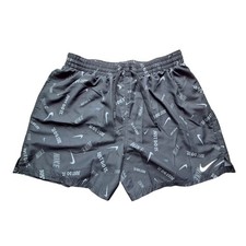Nike Mens Just Do It Logo Print Swim Trunks Black NESSA474-001 Large