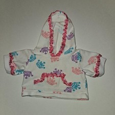 BABW Build A Bear Workshop Princess Crown Hoodie Top Pink Purple Blue White