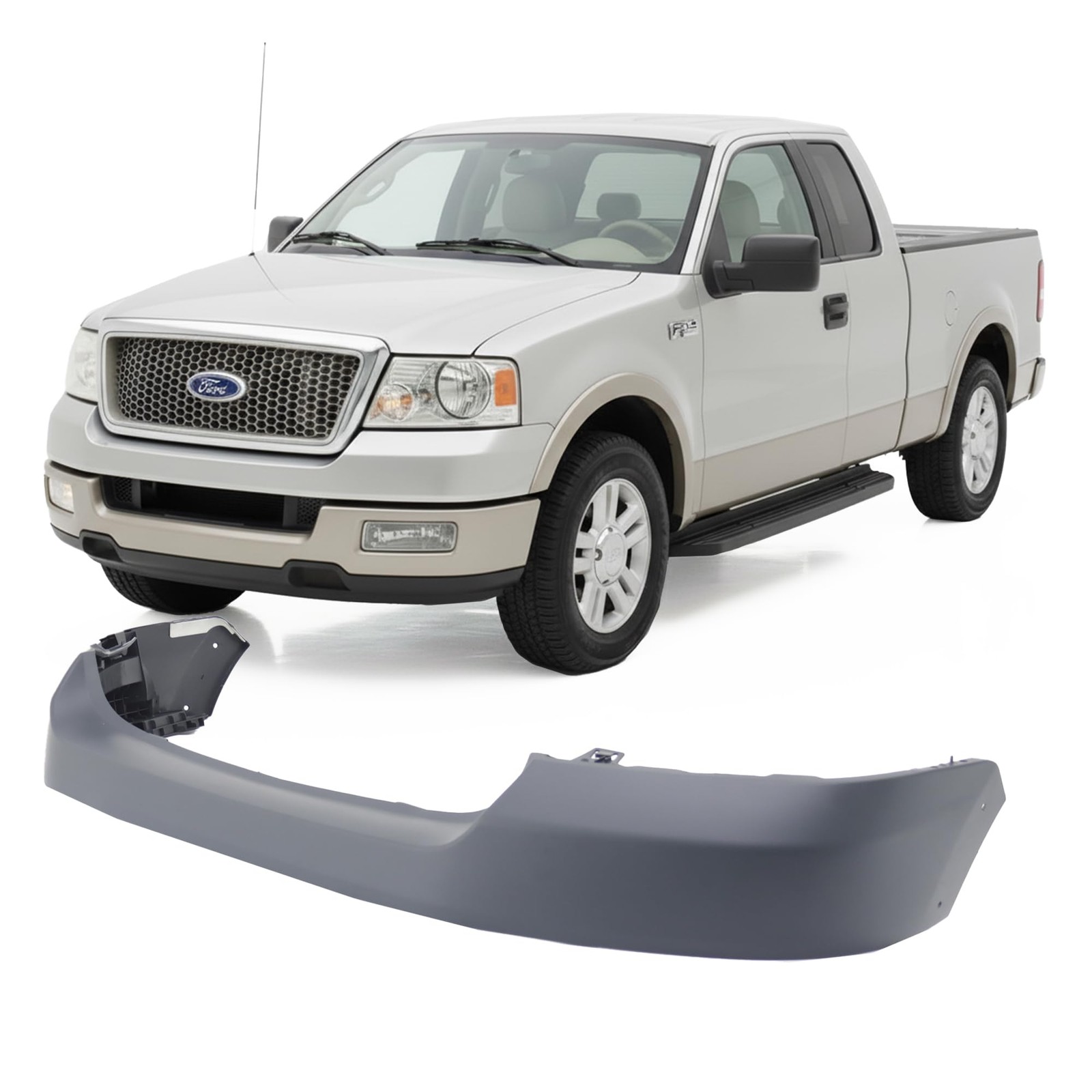 Front Upper Bumper Cover 04-06 Ford F150 New Primed No Sensor Holes 4L3Z17D957DA