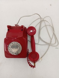 Vintage Red Rotary Dial Telephone GPO 746F Retro Landline Phone