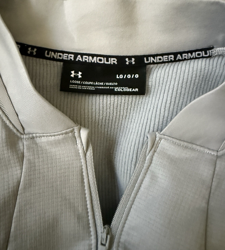 Under Armour Coldgear Gray Pullover 1/4 Zip Loose Fit Stretch Lined Women's Sz L - Picture 8 of 10
