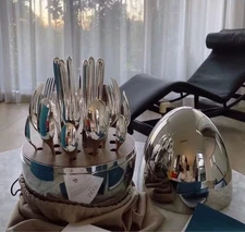 Christofle Mood Flatware 24 Piece Set Silver Plated France Luxury Cutlery