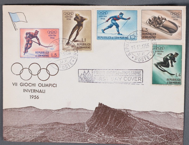 MayfairStamps San Marino FDC 1955 Olympic Combo First Day Cover aaz_63499