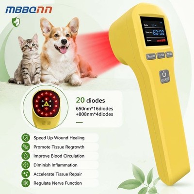 20 Diode Cold Laser Therapy for Dogs Cats Joint Pain Relief Veterinary Device