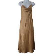 Show Me Your Mumu Verona Satin Midi Slip Dress Champagne Cowl Strappy USA Medium