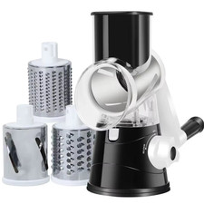 Manual Rotary Vegetable Cutter & Grater 3-Bla...