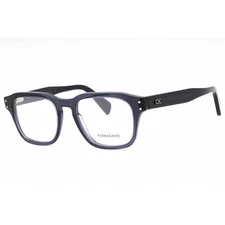 Salvatore Ferragamo Men's Eyeglasses Crystal Navy Rectangular Frame SF2958 420