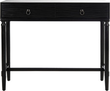 Aliyah Black 2-Drawer Console Table for Stylish Storage