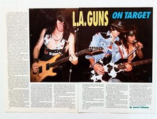 L.A. GUNS-1990 5PG MAGAZINE ARTICLE & POSTER PINUP CLIPPING-KELLY NICKELS/TRACII