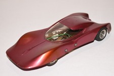 Vintage Maroon Red Cannon Bat-Ray Slot Car 1/24 w/ Chassis