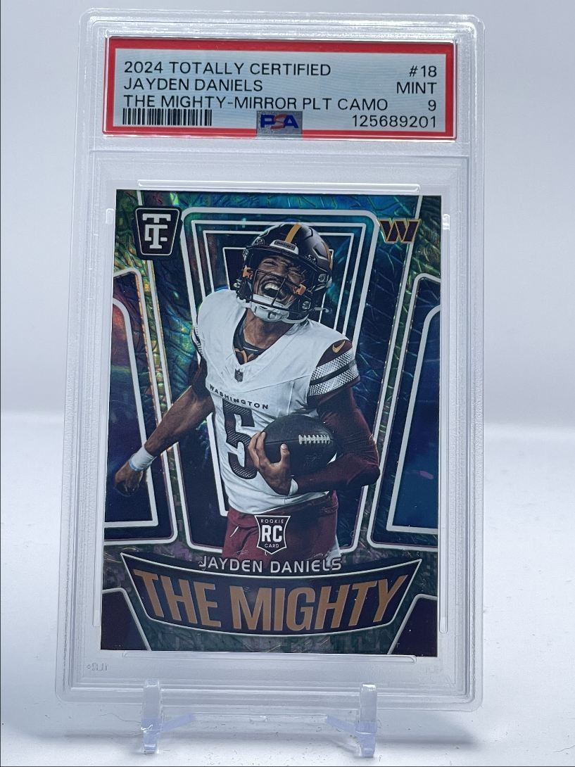 Jayden Daniels Panini Totally Certified the Mighty #18 Mirror Platinum Camo