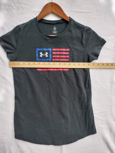 Youth Girls Under Armor L American Flag Shirt - Picture 4 of 8