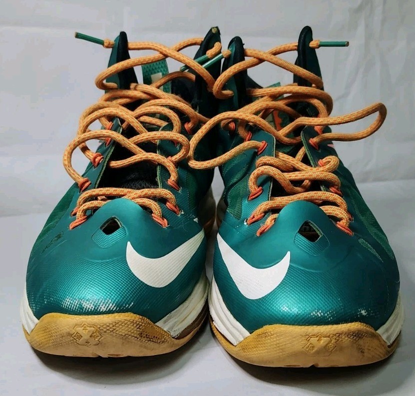 Nike LeBron 10 Atomic Teal White Orange Sneakers Urban  display picture 3