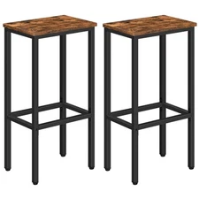 Set of 2 Bar Stools, 29.5" Tall Counter Bar Stools, Kitchen Breakfast Bar Cha...
