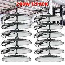 12 Pack 200W UFO Led High Bay Light Factory Warehouse Commercial Led Shop Lights