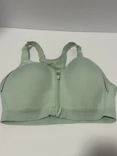 LAYER8 Maximum Support Large Sport Bra Sage-Green Fitted Front Zipper Activewear