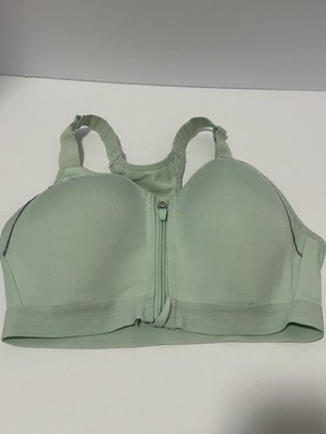 LAYER8 Maximum Support Large Sport Bra Sage-Green Fitted Front Zipper Activewear