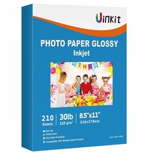 Uinkit 30lb Thin Flyer Paper Glossy 8.5x11 Inkjet Single Side DIY Chip Bag 11...