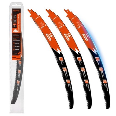 3Pack 15'' Reciprocating Saw Blades 6TPI Japanese Teeth Wood Pruning Tree Cutting