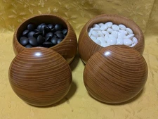 Moon Grade Clam Go Stones Size38 made in Hyuga with Go Bowls Igo Japan