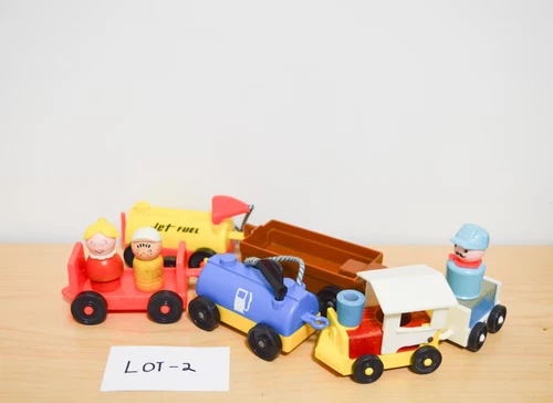 Vintage Fisher Price Little People Toy Lot - 1960s-70s Figurines & Vehicles Lot2