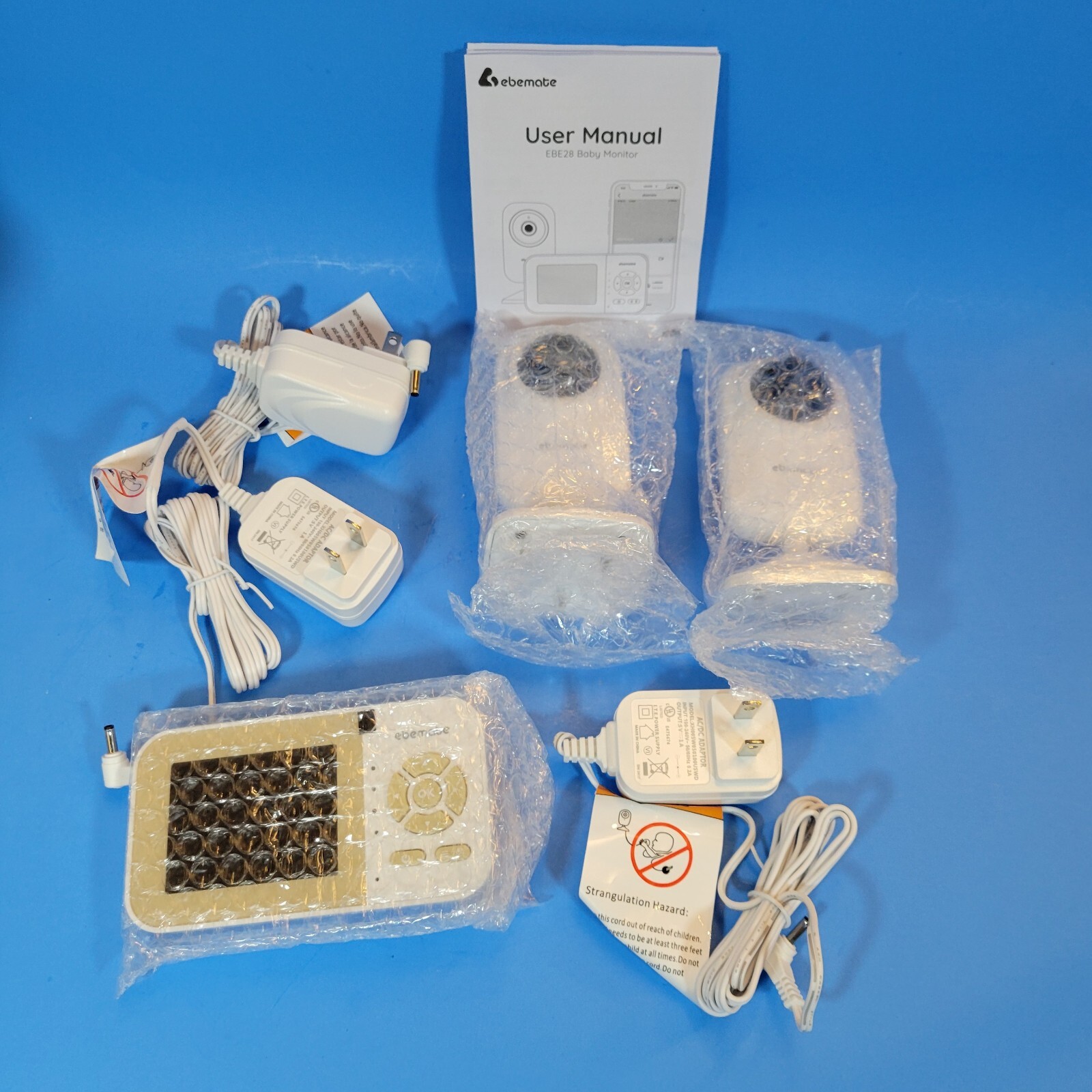 EbeMate EBE28 Baby Monitor Set: 2 Cameras, LCD Display, 2-Way Talk, WiFi App-image